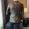 Jesień zimowej marki odzieży męskie Męskie kurtki skórzane mężczyzna Slim Fit Fashion Casual Leather Jacketsman Coats S3xl 240315