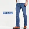 Mens Boot Cut Jeans Slightly Flared Slim Fit Blue Black Trousers Designer Classic Male Stretch Denim Pants 240305
