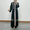 Ethnische Kleidung Frauen Eid Muslim Dubai Strickjacke Stickerei Abayas Ramadan Marokko Abaya Kaftan Vestidos Modest Lange Robe Patchwork Gürtel