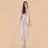 Vêtements de nuit pour femmes Hangzhou personnalisé respectueux de l'environnement satin de soie lisse femmes mûrier longueur robe de chemise de nuit