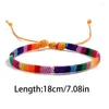 Charm Bracelets Bohemian Handmade Woven Bracelet For Women Colorful Ethnic Style Couple Simple Friendship Hand Rope Jewelry Gifts