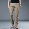 Men's Pants Men 2024 Spring And Summer Solid Color Casual Slim All Match Loose Straight Long Clothing Grey Khaki