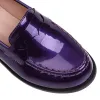 Boots Spring Autumn New Women Low Heels Loafers Slip on Patent Leather Casual Daily Work Shoes Purple Black Yellow Plus Size 41 42 43