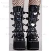 Boots Brand Design Gothic Boots INS Hot Great Quality Fashion Cool Motorcycle Boots Big Size 43 Wedges Heart Platform MidCalf Boots