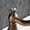 バスルームシンク蛇口Vidric 5colors Orb Deck Diamond Faucet Single Handle Ceramic Banheiro Torneiraを備えた真鍮製