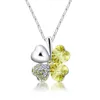 Pendentif Colliers NL-00539 2024 en bijoux de mode argent plaqué trèfle cristal collier cadeau de la journée de la femme 1 dollar article