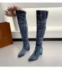 Сапоги Women Women Hel Cowboy Boots Осенняя высокая каблука высокая мода на колене теплые зимние туфли винтажные женские бои бои