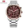 MINI FOCUS Brand Business Waterproof Quartz Multi Functional Steel Band Men's Watch 0087G