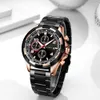 Mini Focus Brand Multifunctional Business Night Glow Flow Steel Band Men's Watch 0198G