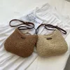 Borsa a tracolla in paglia intrecciata alla moda estiva Borsa a tracolla per le vacanze al mare Shopping Borsa a tracolla di grande capacità Messenger Borse da donna di lusso di alta qualità