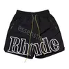 Klassiekers Rhude Mens Shorts Designer Shorter Men Women Swim Short Cashew Flower Gebreide Drawstring Capris Paren Joggers Sportkleding Loose Casual Beach Heatpants