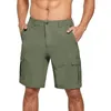 Men's Shorts Cargo Half Pants Chino Short Daily Flat Front Mens Multi Pockets Regular Solid Color Casual