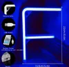 22 cm Blue Neon LED Letter Light - USB/Batteris drivs med hängande hål för väggkonst och festlig dekor