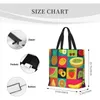 Shopping Bags Art Style Fruit Print Tote Bag Reusable Large Capacity Zipper Single Shoulder Convenience