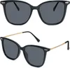 Солнцезащитные очки LVIOE квадратные поляризованные для женщин, винтажные модные солнцезащитные очки с УФ-защитой, зеркальные линзы LS1750