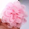 Fiori decorativi 5 pezzi 11 cm tessuto in organza di chiffon rosa abito da sposa abbigliamento per ragazze decorazione copricapo progetto artigianale di arredamento per copricapo fai da te