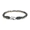 Echtes reines 925 Sterling Silber Armband Männer Gliederkette Friedenslinien Geschenke Vintage Punk Thai Armband Mann 240305