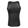 Black Mens Faux Leather Sleeveless Vest Tank Top Clubwear Undershirt Waistcoat Sexy Mens Clubwear Smooth Tank Top Undershirt 240318