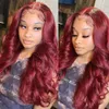 Bordeauxrood 99j Body Wave U-deel 100% echt haar onverwerkte pruik voor vrouwen Remy U-vorm Wigbaby haar 30 inch 250 dichtheid