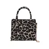 Borse a tracolla Borse a tracolla da donna con stampa leopardata vintage Piccole borse con manico superiore Messenger femminile in lana invernale