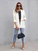 Damespakken Casual jasje Temperament Woon-werkverkeer Slim Fit Top Effen Kleur Blazer Dames Kantoor Dame Kleding Lentemode