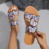 Slippers Women's Shoes On Sale 2024 Open Toe Summer Rome Solid Butterfly Ladies Flat Casual Beach