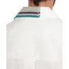 Mäns casual skjortor 22ss kolor japansk lös bomull asymmetrisk randig v-ringning lapptäcke kortärmad sommarmän skjorta