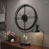 Wall Clocks 16 Inch Metal Clock Vintage Decor Home Living Room Hanging Decoration Accessories Kitchen Decorative 3D