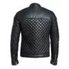 Vestes pour hommes Mode Veste matelassée en cuir véritable Moto Tendances en peau d'agneau