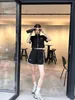 24SS designer nieuw zwart-wit damespak klassiek vest met ritssluiting met driehoekig label + shorts Luxe pak van hoge kwaliteit Damesmode casual luxe tweedelige set