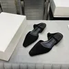 Luxe Designer Vrouwen Sandalen Retro Baotou Muller Half Slipper Lage Hak Slippers Zomer Nieuwe Vierkante Kop Platte Hak Sandaal