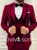 Men's Suits Italian For Men Slim Fit 3 Piece Formal Jacket Double Breasted Vest Pants Custom Made Groom Tuxedo Wedding Clothes 2024