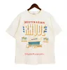 2024 Rhudes Summer Mens T Shirt Designer Luxury Tshirt Street Board Ins Spring Shirts男性