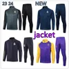 2023 2024 new real Madrids Adult Kids Soccer Zipper Jacket Tracksuit BENZEMA jacket Sports suit MODRIC Training suit DE BRUYNE Hooded Sportswear