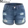 Kvinnors shorts kvinnor mode rippade hög midja rullade denim shorts vintage hål sommar casual ficka korta jeans damer hotpants shorts 2022c243128