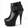 Dance Shoes Bow Decoration Model Runway Fashion 15 Cm High Heel Boots Platform Women Sexy Ankle