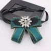Bow Ties Rhinestones slipsar handgjorda smycken kvinnors college stil tillbehör krage blommor brittiska koreanska bröllop kostym skjortor bowtie