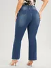 Grande taille jambe droite femmes jean taille haute cheville longueur dame Denim jean jean pour femmes 6XL 175cms dame jean 240219