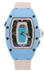 Relógio Designer Relógio Elegante e Elegante Feminino Relógio com Pulseira de Borracha Imitação de Diamante Dial Importado Movimento de Quartzo Relógio Feminino Impermeável 1t60