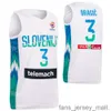 Printed Basketball Slovenia Jersey 2023 World Cup 27 ZIGA DIMEC 55 JAKOB CEBASEK 15 GREGOR HROVAT 11 Jaka BLAZIC 4 ZIGA SAMAR 3 Goran Dragic Blue White FIBA Shirt