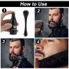 Shampoocondizionatore 4pcs/set uomini kit di crescita barba di crescita professionale potenziatore di crescita dei capelli set barba cure nutriente con la barba a rullo di crescita pettine