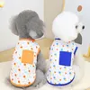 Köpek Giyim Pet Yelek Nefes Alabilir Ultra Yumuşak Kolsuz Teddy Pupp Geometrik Baskı Pocket Günlük Giyim İçin Yaz