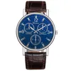 Montre plate à trois yeux Quartz classique mode montre-bracelet pour hommes 290u