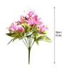 Decorative Flowers Sacrificial Decoration Artificial Bouquet Yellow Orange Pink 5 Colors White Red Plastic Silk Cloth Lily