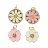 Pendant Necklaces Noble Exquisite Round Flower Necklace Oil Dropp Enamel Charm Jewelry DIY Making Women Accessories Birthday Gifts
