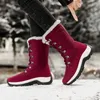 HBP Bottes d'hiver pour femmes sans marque Bottes de neige mi-mollet imperméables pour femmes Chaussures à plate-forme avec fourrure épaisse Botas Mujer Bottes hautes