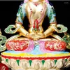 Decorative Figurines Handpainted Amitayus Amitabha Meditation Buddha Of Wealth Luck Divinity Statue