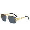 Novos modelos Marca de alta qualidade Design Óculos de sol de luxo para homens mulheres Moda Clássico UV400 Alta Qualidade Verão Ao Ar Livre Condução Praia Carti Óculos de Metal Sem Aro
