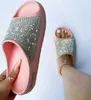 HBP Non-brand 2024 New Ladies Luxury Diamond Bling Bling Indoor House Slippers Outdoor Beach Sandals Shoes Women Platform Luxury Rhinestone Slides