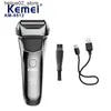 Electric Shavers Kemei electric shaver waterproof foil shaver mens wet dry shaver beauty beard trimmer Q240318